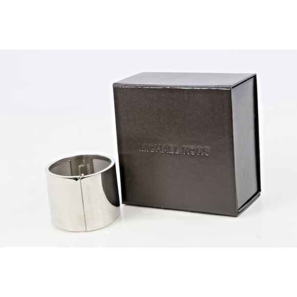 Michael Kors Bangle Cuff Bracelet Silver Tone Giftable - Picture 4 of 16